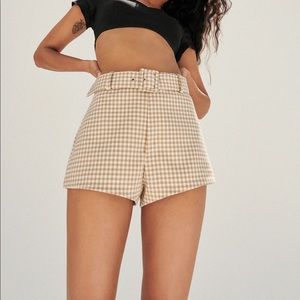 Zara belted gingham shorts